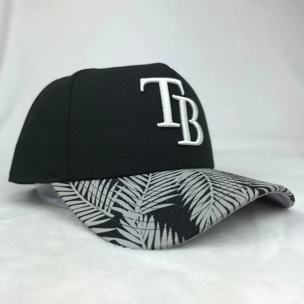 Tampa Bay Devil Rays Mitchell &‎ Ness Pro Fit Snapback Hat Cap 3D Logo Black NWT
